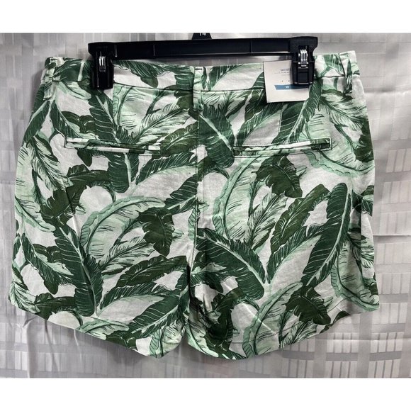 OLD NAVY Shorts Women's Size 10 Green/White Floral All Over Print Linen Summer - Picture 9 of 11